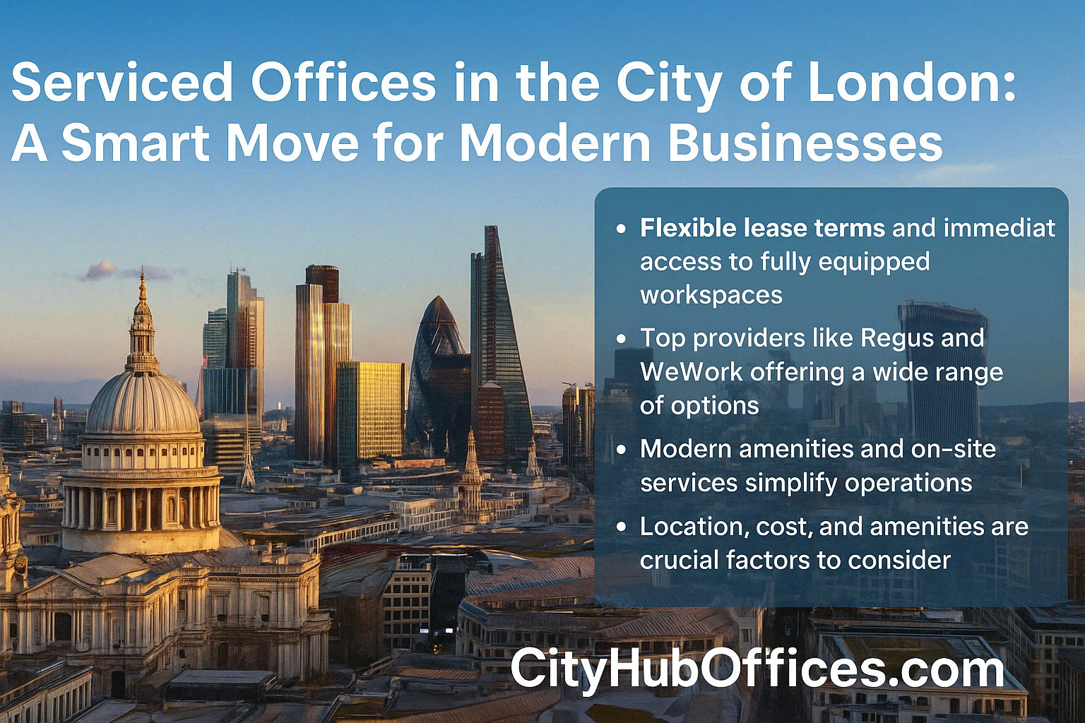 Serviced Offices in the City of London A Smart Move for Modern Businesses